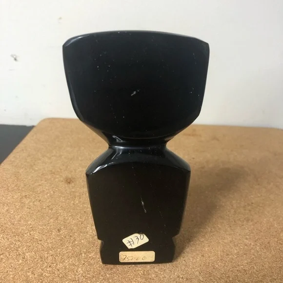 Black Tiki Vintage Numbered Handcarved Obsidian Totem Glass Cold to the Touch 7” - Picture 6 of 6